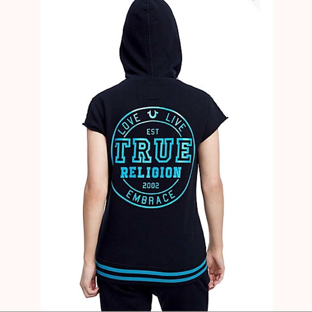 TRUE RELIGION Womens Lace Up Sweatsuit Black - Picture 3 of 8